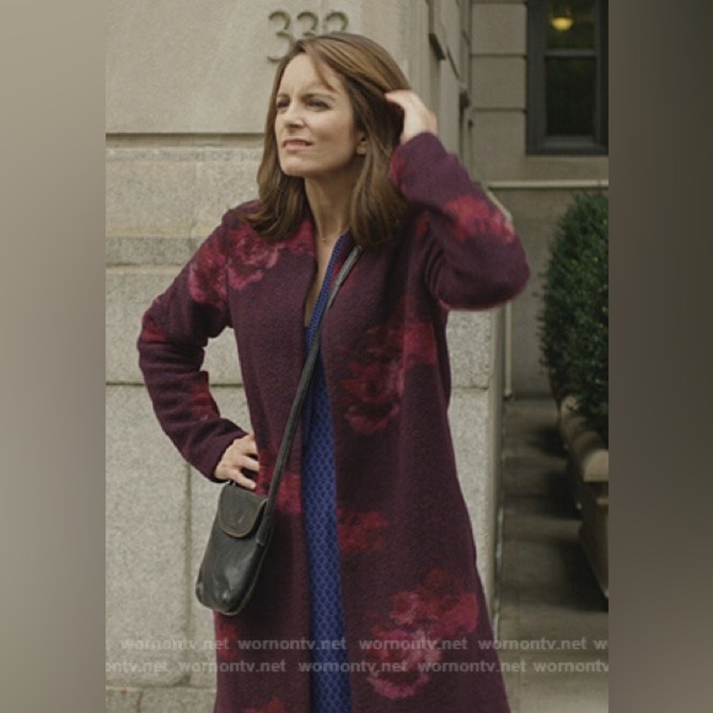 Calvin Klein Floral Print Wool Blend Coat Medium - Picture 3 of 8
